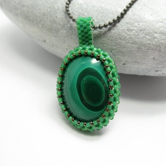 Malachite Cabochon pendant - Picture 2 of 12